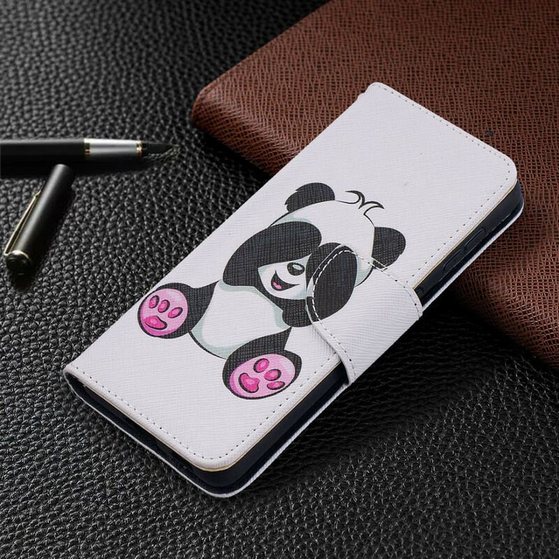 Capa De Couro Para Samsung Galaxy S21 5G Panda Divertido