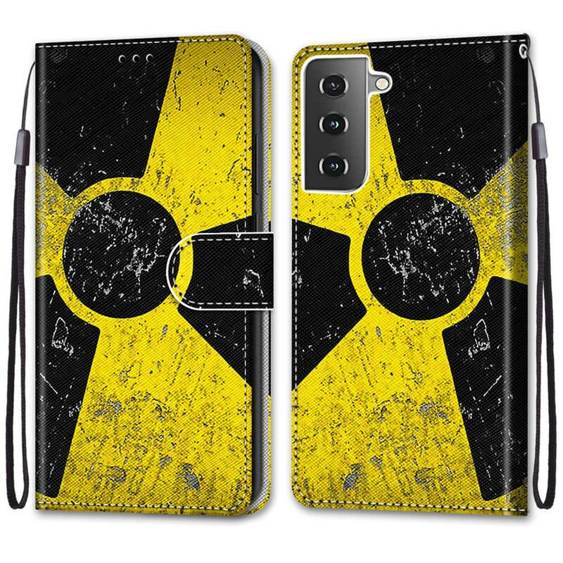 Capa De Couro Para Samsung Galaxy S21 5G Perigo