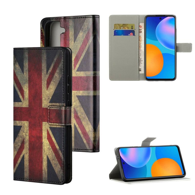 Capa Em Pele Para Samsung Galaxy S21 5G Bandeira Da Inglaterra