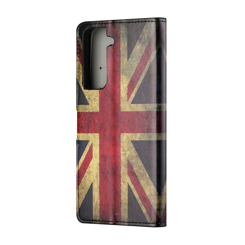 Capa Em Pele Para Samsung Galaxy S21 5G Bandeira Da Inglaterra