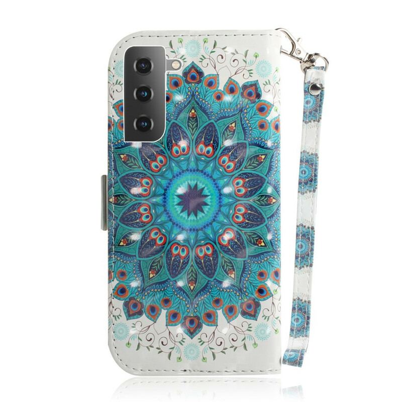 Capa Em Pele Para Samsung Galaxy S21 5G De Cordão Mandala Magistral Com Alça