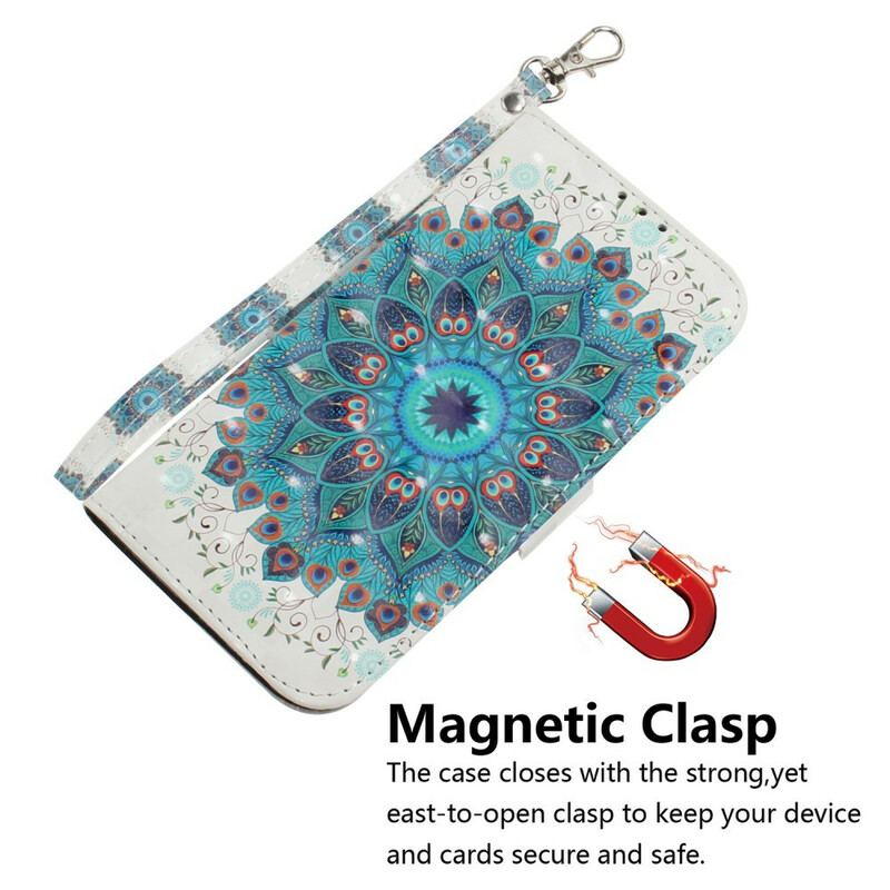 Capa Em Pele Para Samsung Galaxy S21 5G De Cordão Mandala Magistral Com Alça