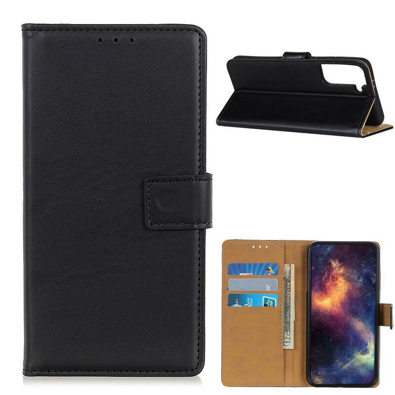 Capa Em Pele Para Samsung Galaxy S21 5G Couro Sintético Liso