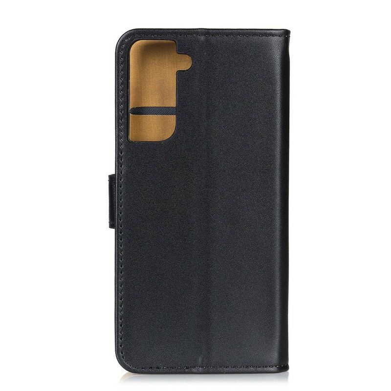 Capa Em Pele Para Samsung Galaxy S21 5G Couro Sintético Liso