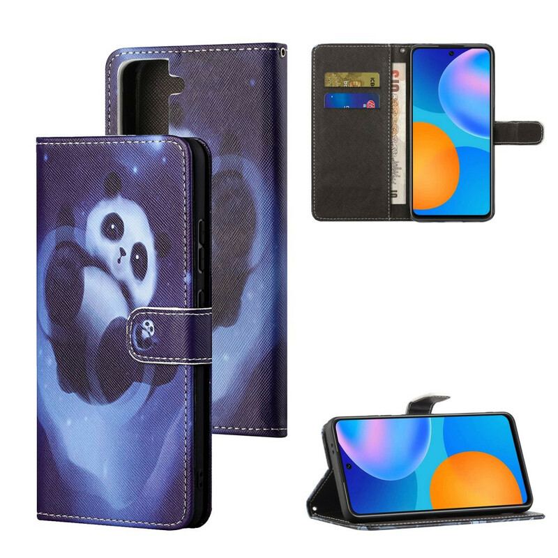 Capa Em Pele Para Samsung Galaxy S21 5G Espaço Panda