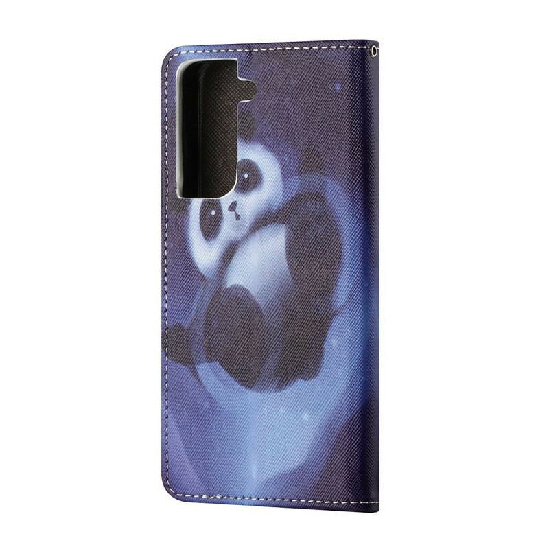 Capa Em Pele Para Samsung Galaxy S21 5G Espaço Panda