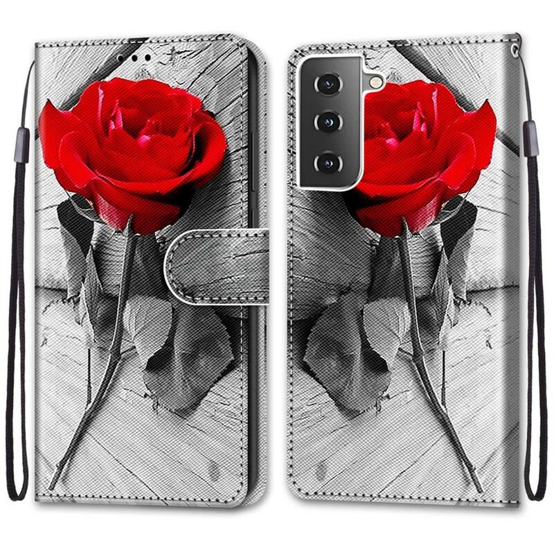 Capa Em Pele Para Samsung Galaxy S21 5G Maravilha Floral