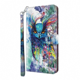 Capa Em Pele Para Samsung Galaxy S21 5G Pássaro Aquarela