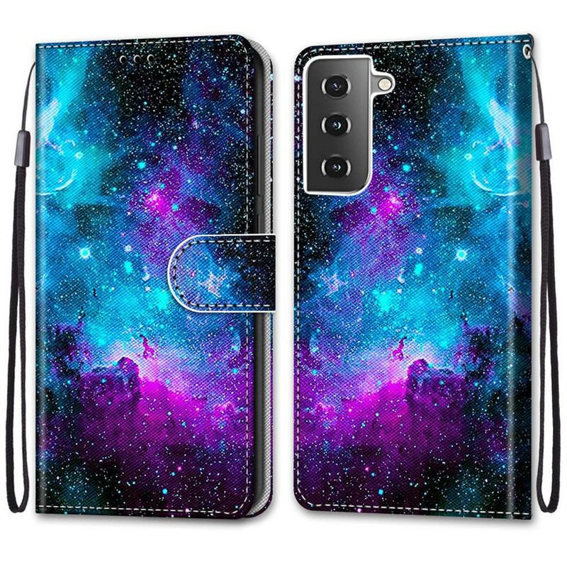 Capa Flip Para Samsung Galaxy S21 5G Céu Cósmico