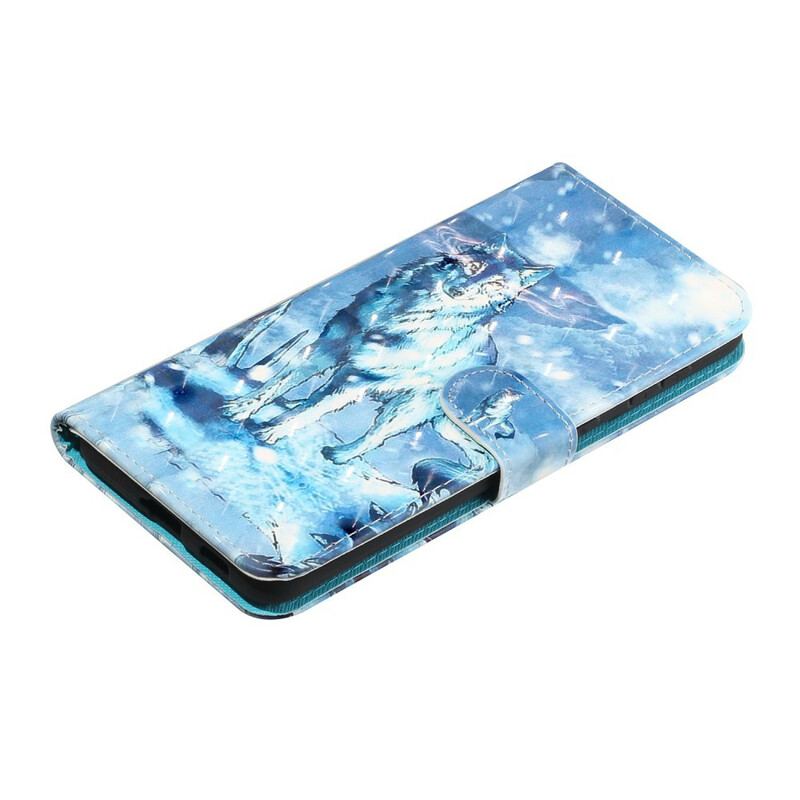 Capa Flip Para Samsung Galaxy S21 5G De Cordão Holofotes Wolf Light Com Alça