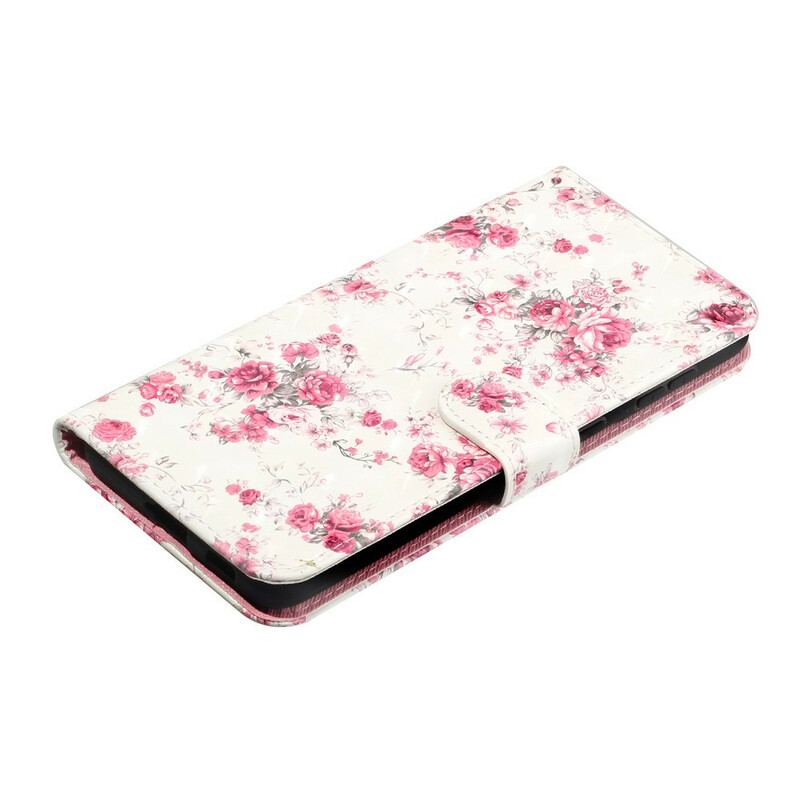 Capa Flip Para Samsung Galaxy S21 5G De Cordão Strap Light Spot Flowers