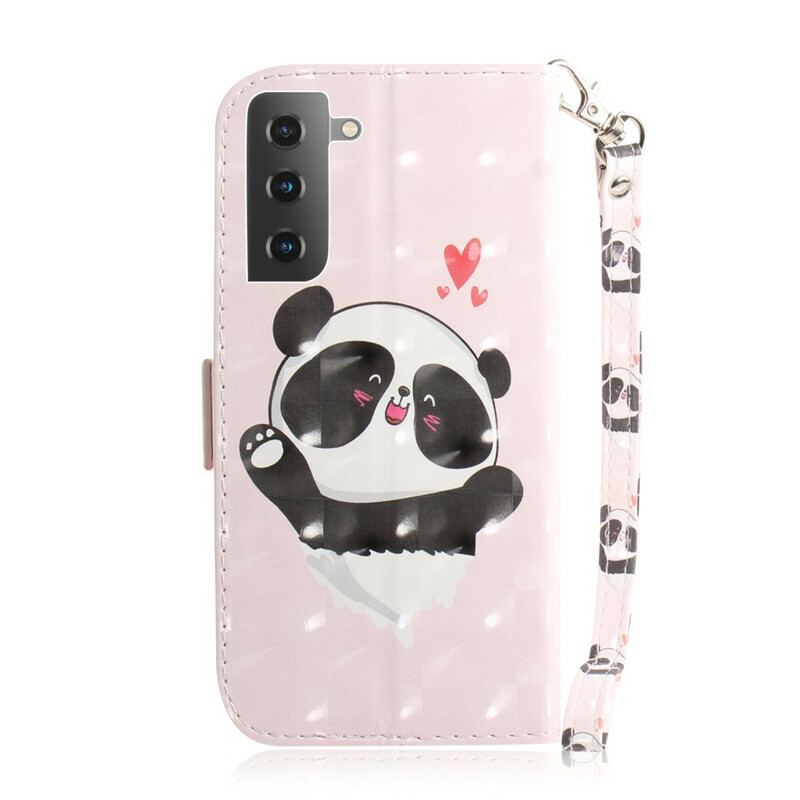 Capa Flip Para Samsung Galaxy S21 5G De Cordão Strappy Panda