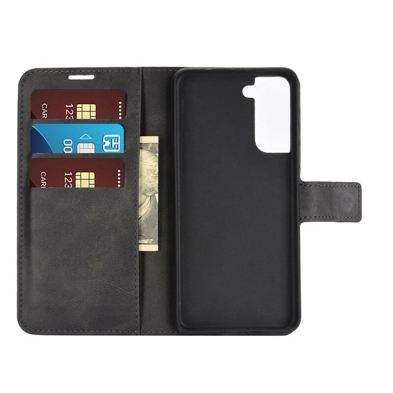 Capa Flip Para Samsung Galaxy S21 5G Couro Sintético Fino