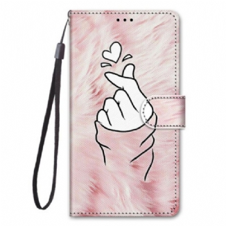 Capa Flip Para Samsung Galaxy S21 5G Dedo Coração