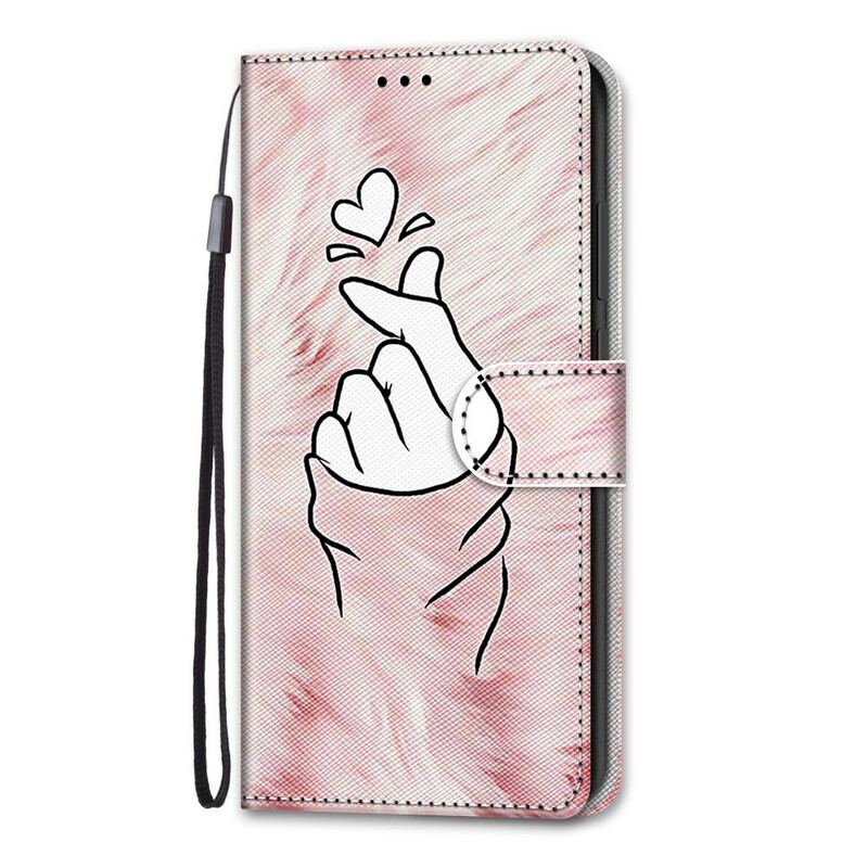 Capa Flip Para Samsung Galaxy S21 5G Dedo Coração