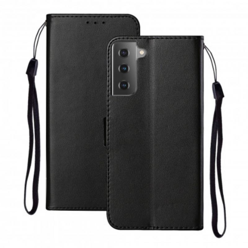 Capa Flip Para Samsung Galaxy S21 5G Design Exclusivo Com Cordão