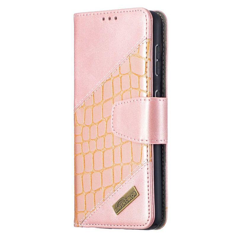 Capa Flip Para Samsung Galaxy S21 5G Efeito Clássico De Pele De Crocodilo