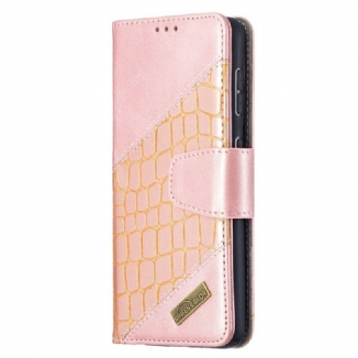 Capa Flip Para Samsung Galaxy S21 5G Efeito Clássico De Pele De Crocodilo