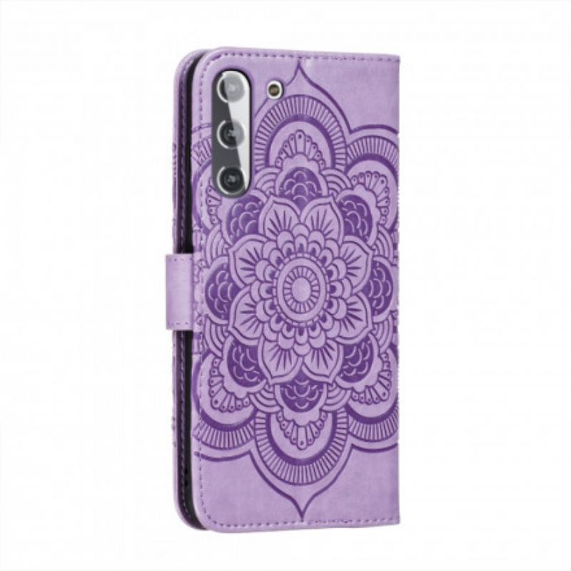 Capa Flip Para Samsung Galaxy S21 5G Mandala Completa