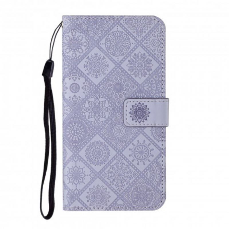 Capa Flip Para Samsung Galaxy S21 5G Padrão De Tapeçaria