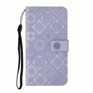 Capa Flip Para Samsung Galaxy S21 5G Padrão De Tapeçaria