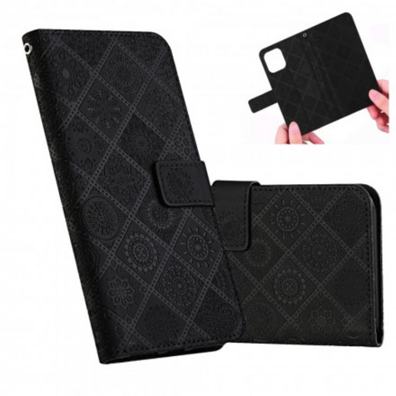 Capa Flip Para Samsung Galaxy S21 5G Padrão De Tapeçaria