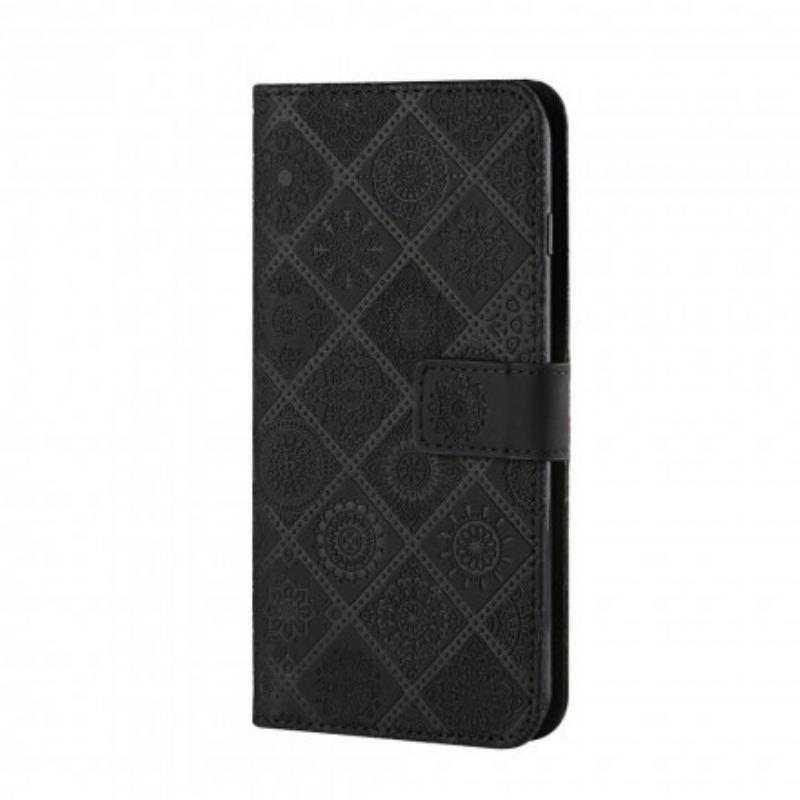 Capa Flip Para Samsung Galaxy S21 5G Padrão De Tapeçaria