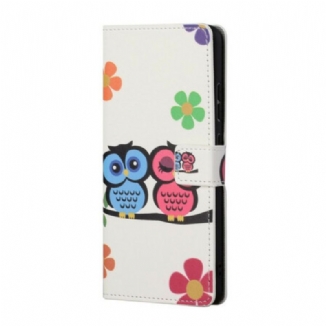 Capa Flip Para Samsung Galaxy S21 5G Par De Corujas