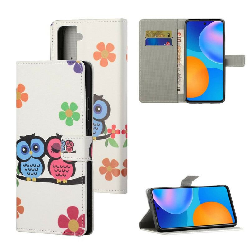 Capa Flip Para Samsung Galaxy S21 5G Par De Corujas