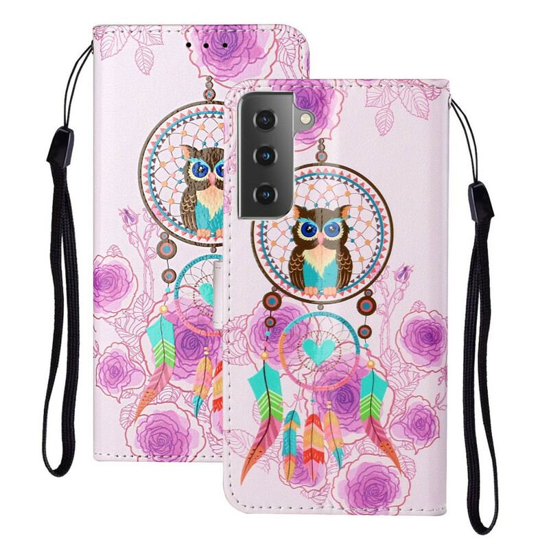 Capa Flip Para Samsung Galaxy S21 5G Rei Coruja