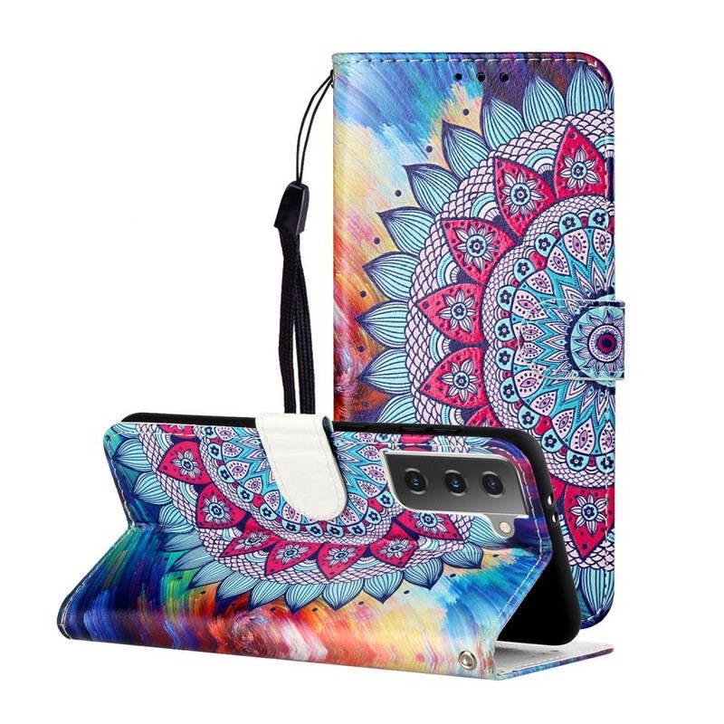 Capa Flip Para Samsung Galaxy S21 5G Rei Mandala