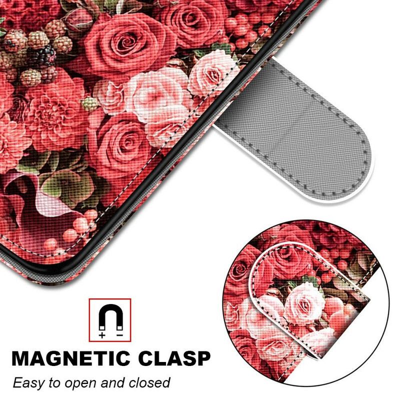 Capa Flip Para Samsung Galaxy S21 5G Romance Floral