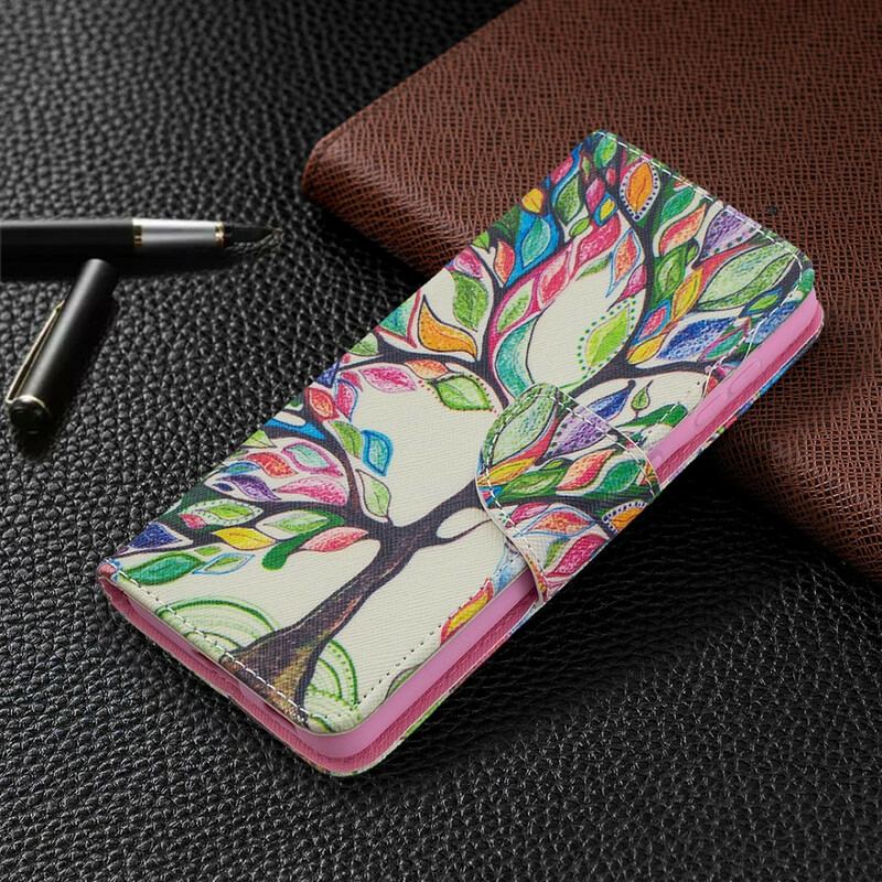 Capa Folio Para Samsung Galaxy S21 5G Árvore Colorida