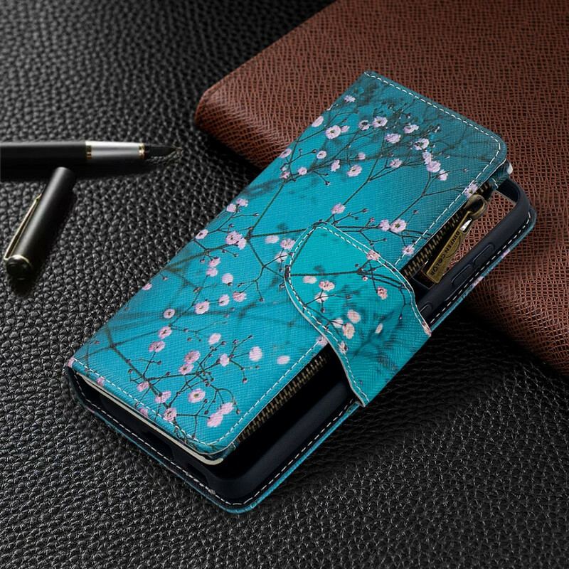 Capa Folio Para Samsung Galaxy S21 5G Bolso De Árvore Com Zíper