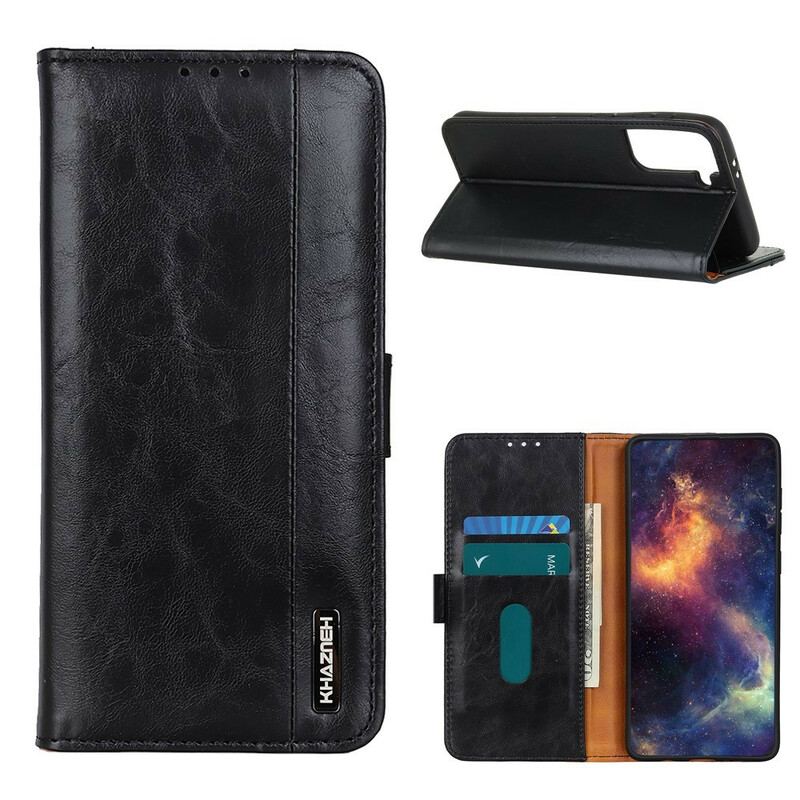 Capa Folio Para Samsung Galaxy S21 5G Khazneh Elegância Estilo Couro