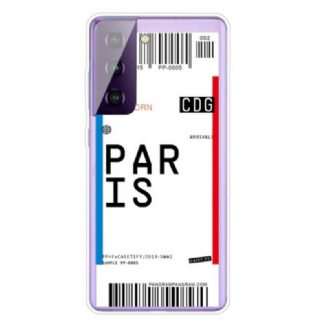 Capa Para Samsung Galaxy S21 5G Cartão De Embarque Para Paris