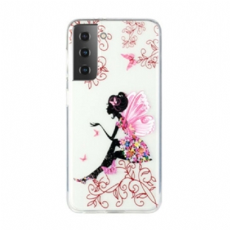 Capa Para Samsung Galaxy S21 5G Fada Das Flores Transparentes