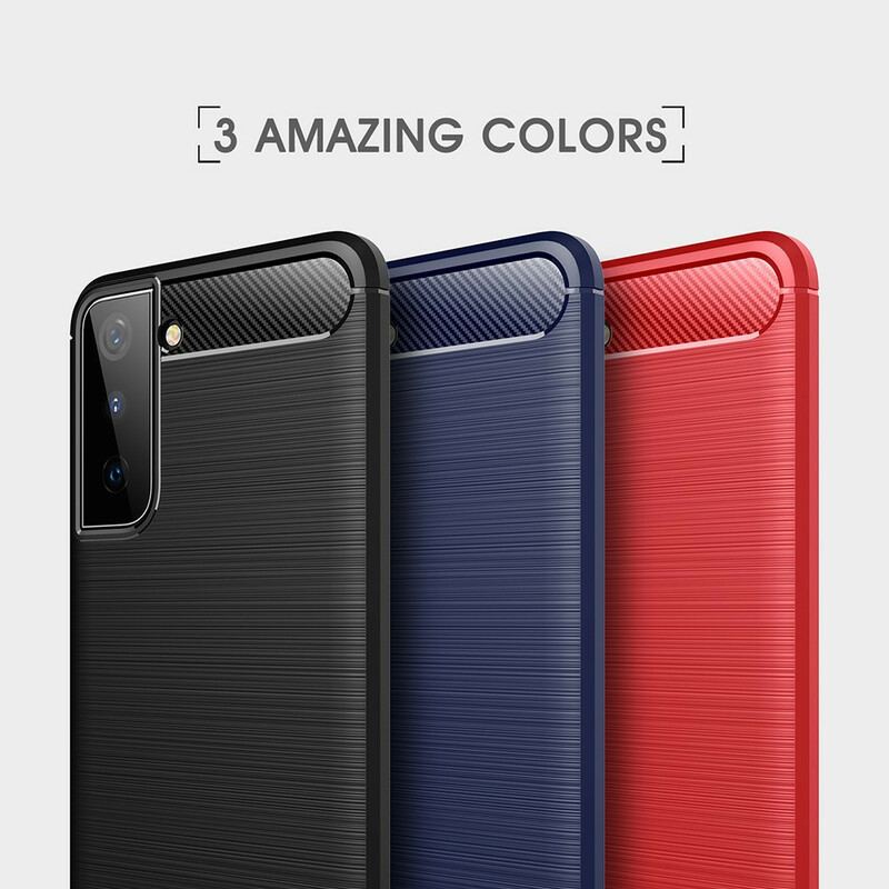 Capa Para Samsung Galaxy S21 5G Fibra De Carbono Escovada