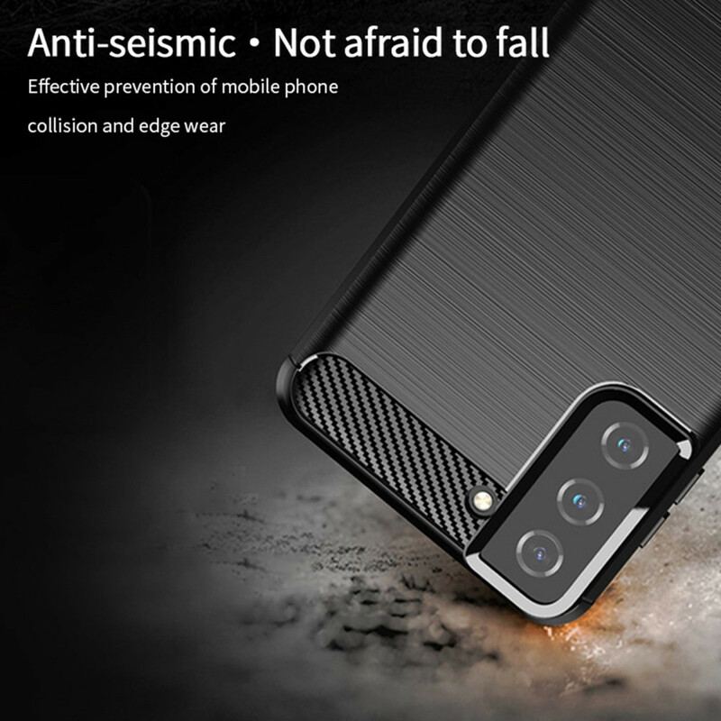 Capa Para Samsung Galaxy S21 5G Fibra De Carbono Escovada Mofi