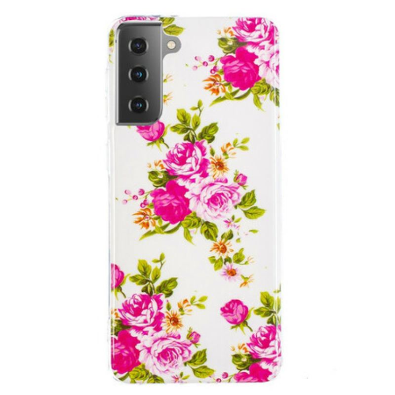 Capa Para Samsung Galaxy S21 5G Flores Da Liberdade Fluorescentes