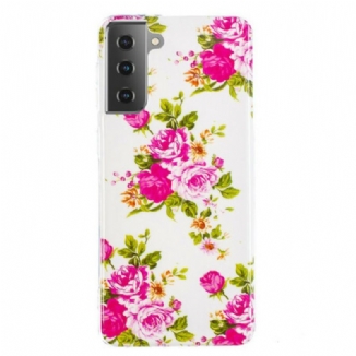 Capa Para Samsung Galaxy S21 5G Flores Da Liberdade Fluorescentes