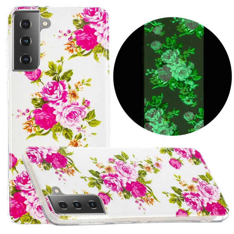 Capa Para Samsung Galaxy S21 5G Flores Da Liberdade Fluorescentes