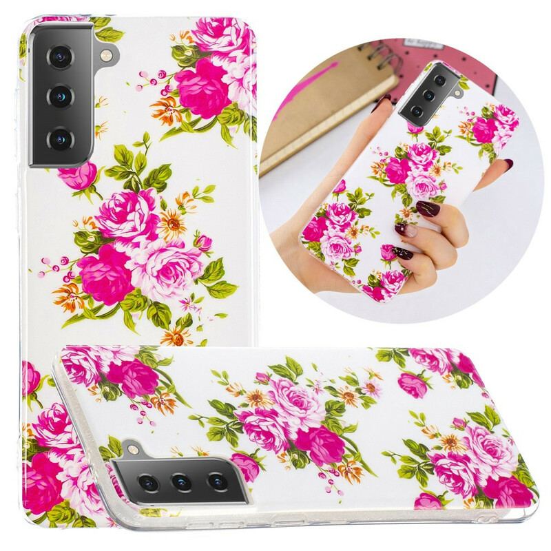 Capa Para Samsung Galaxy S21 5G Flores Da Liberdade Fluorescentes