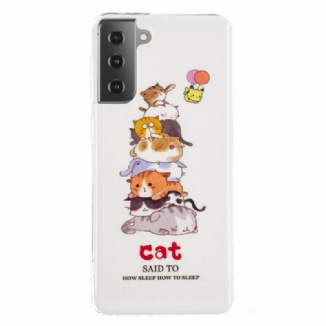 Capa Para Samsung Galaxy S21 5G Gatos Fluorescentes