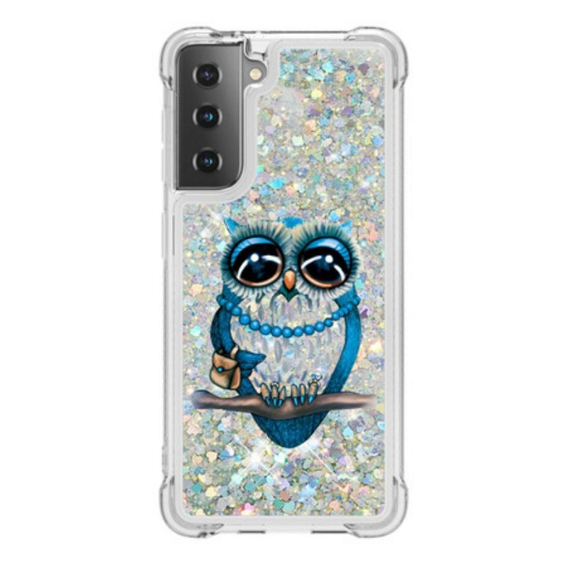 Capa Para Samsung Galaxy S21 5G Lantejoulas Miss Coruja