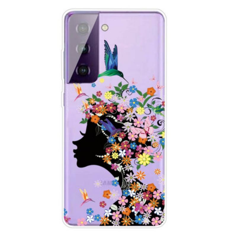 Capa Para Samsung Galaxy S21 5G Linda Cabeça De Flor