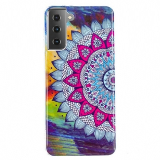 Capa Para Samsung Galaxy S21 5G Mandala Colorida Fluorescente