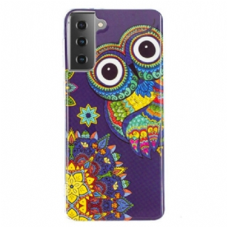 Capa Para Samsung Galaxy S21 5G Mandala Coruja Fluorescente