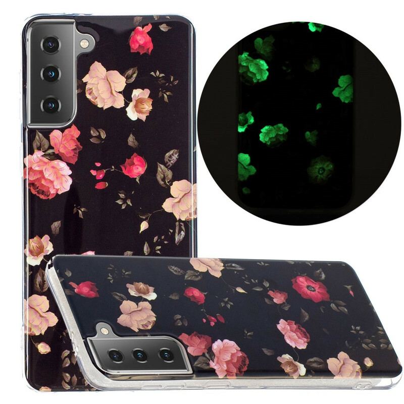 Capa Para Samsung Galaxy S21 5G Série Floral Fluorescente