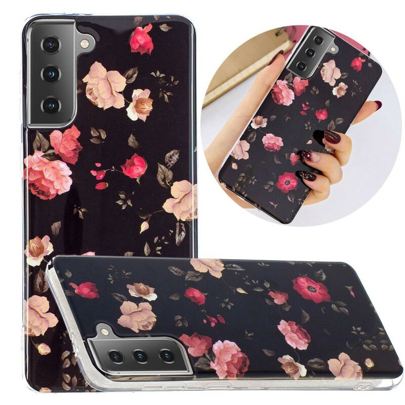 Capa Para Samsung Galaxy S21 5G Série Floral Fluorescente